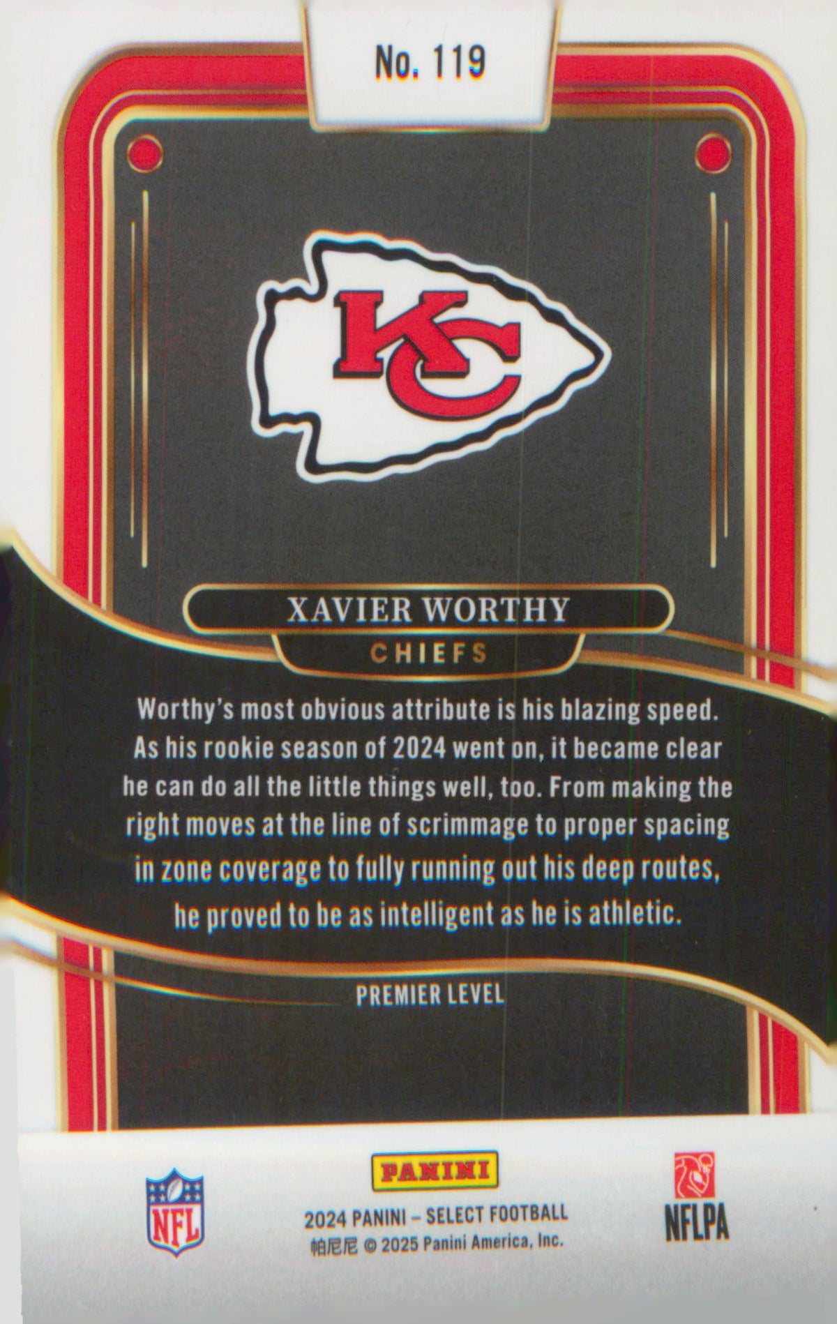 Football 2024 Panini Select #119 Xavier Worthy RC RC