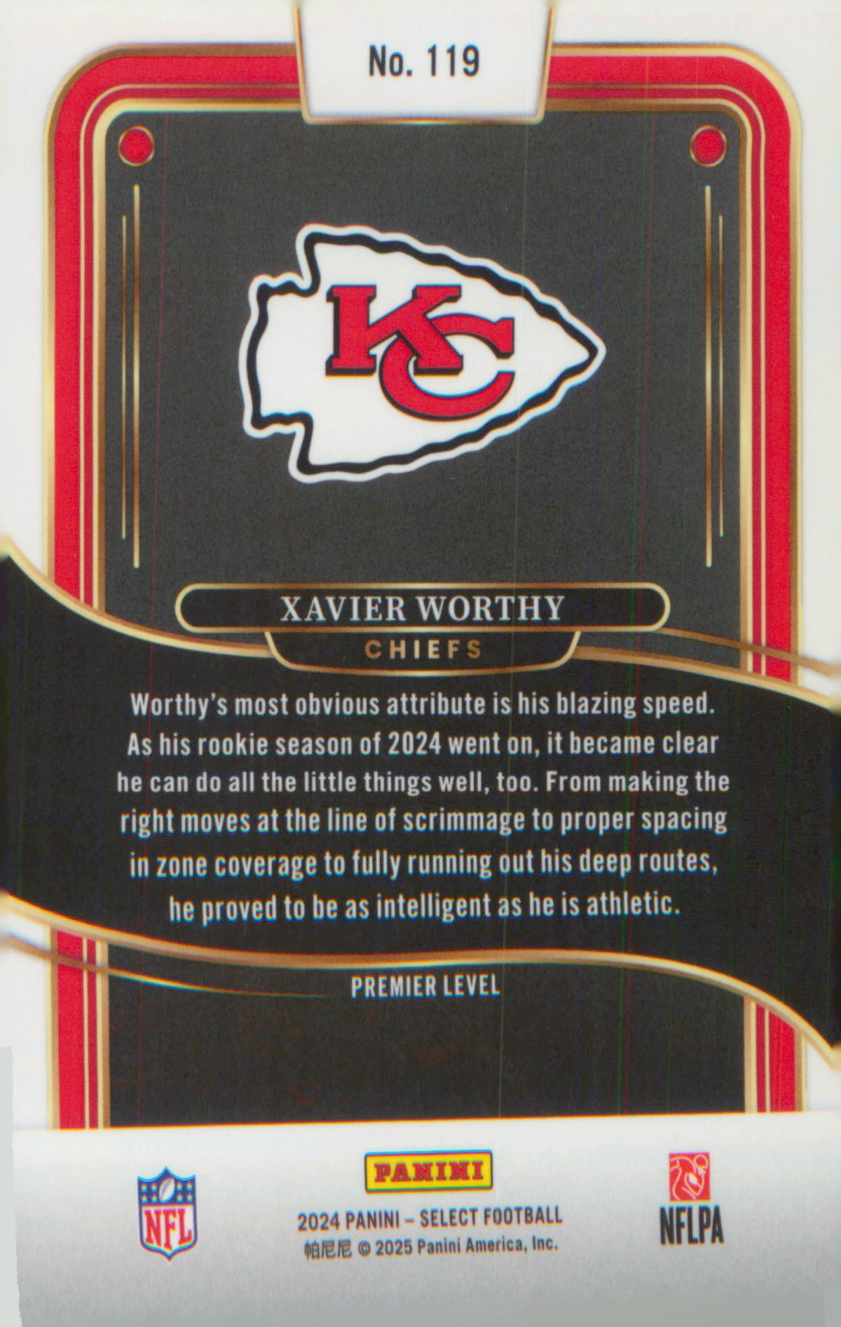 Football 2024 Panini Select #119 Xavier Worthy RC RC