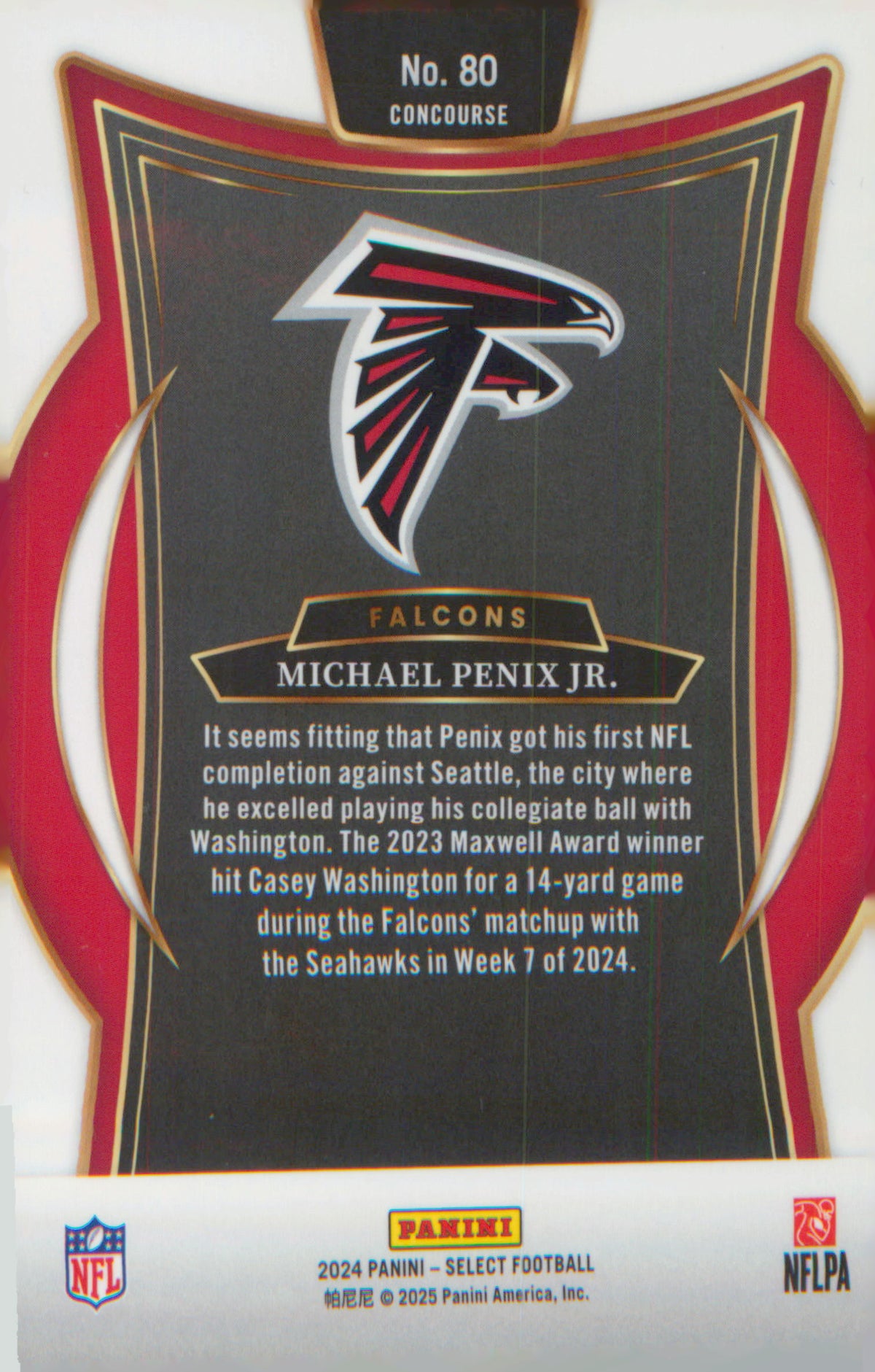 Football 2024 Panini Select #80 Michael Penix Jr. RC RC