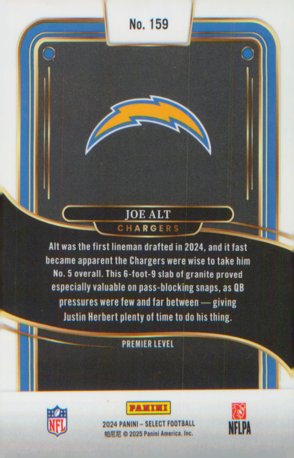 Football 2024 Panini Select #159 Joe Alt RC RC