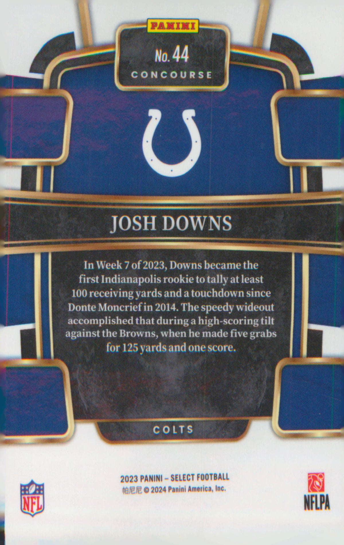 Football 2023 Panini Select #44 Josh Downs RC RC
