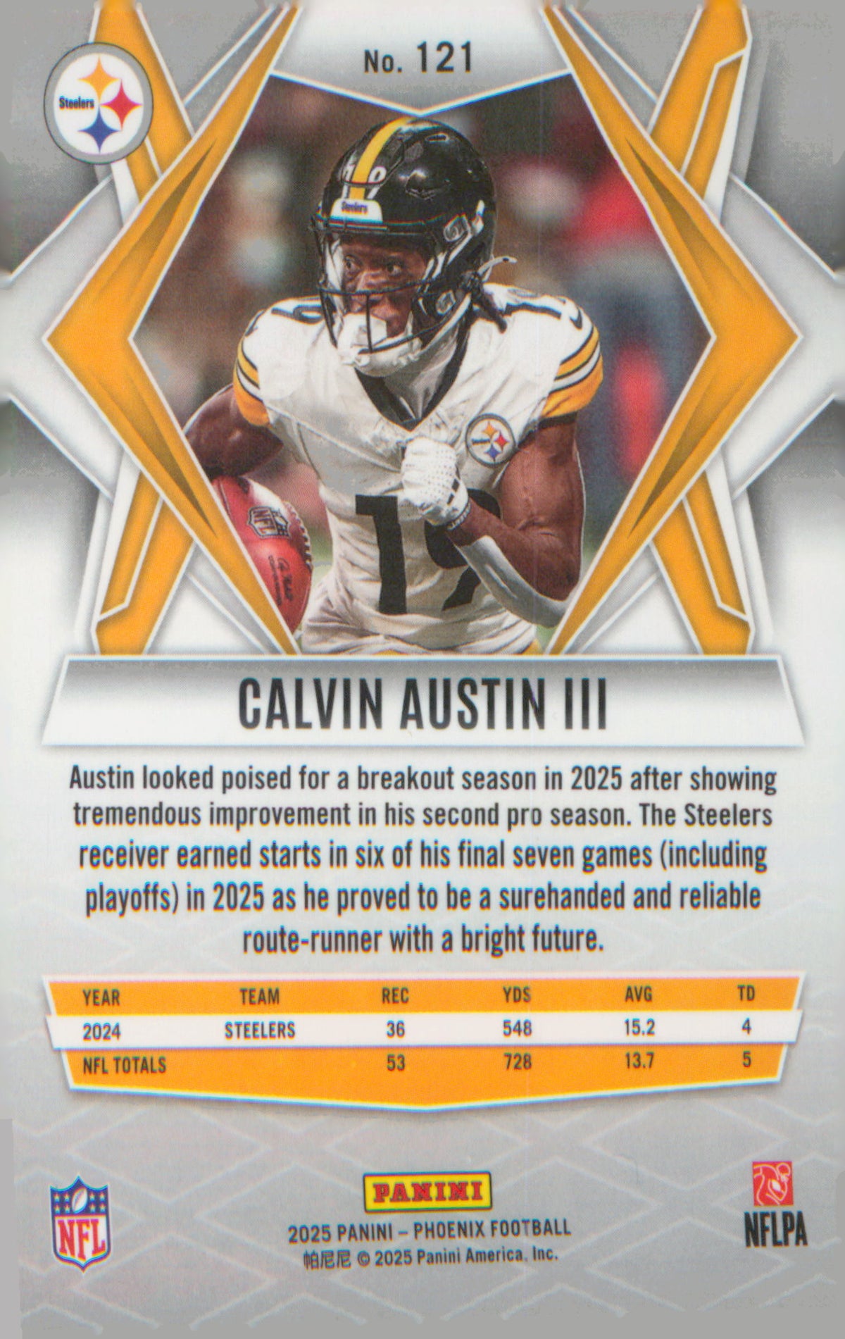 Football 2025 Panini Phoenix #121 Calvin Austin III