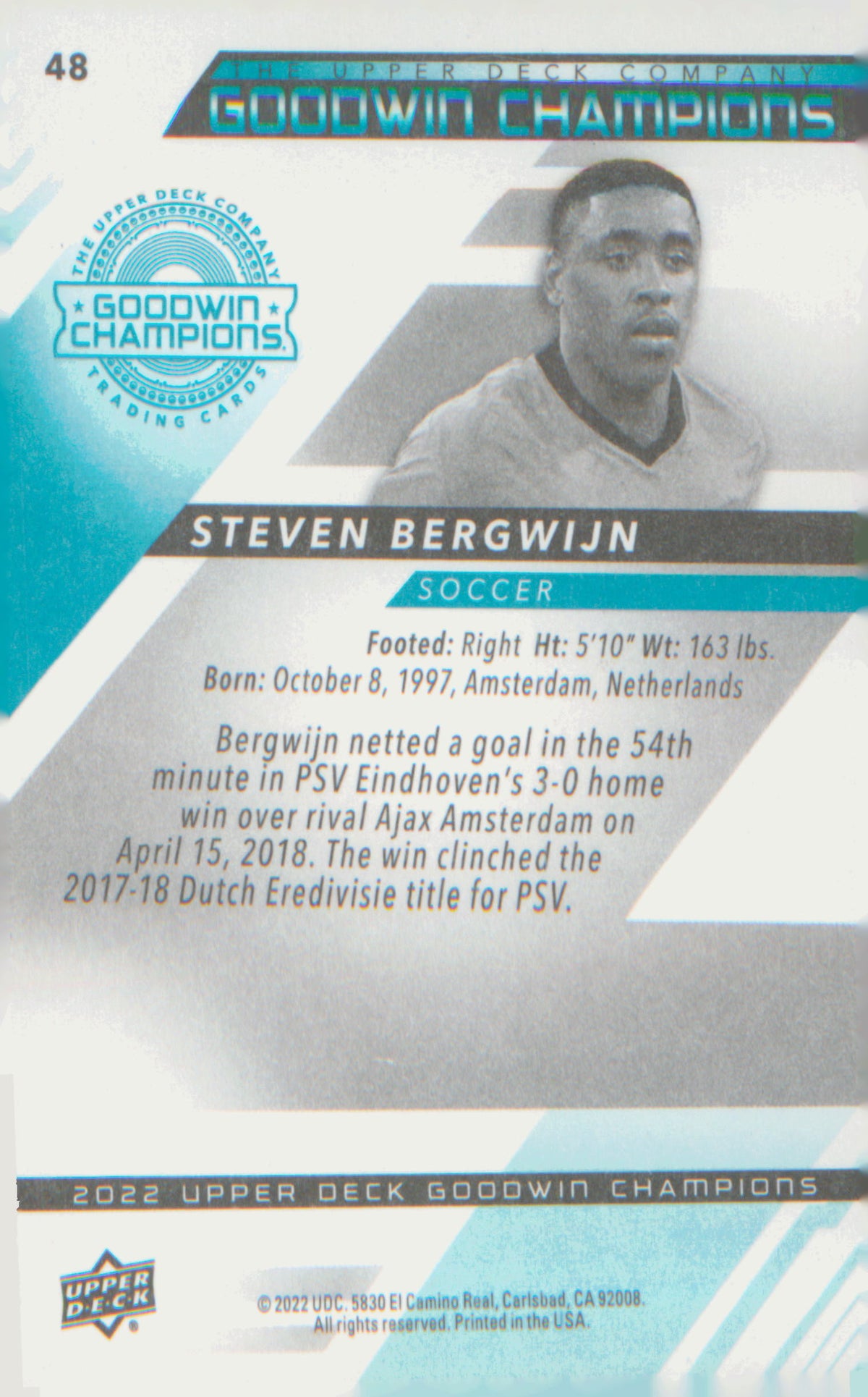 Other Sports 2022 Upper Deck Goodwin Champions Turquoise #48 Steven Bergwijn