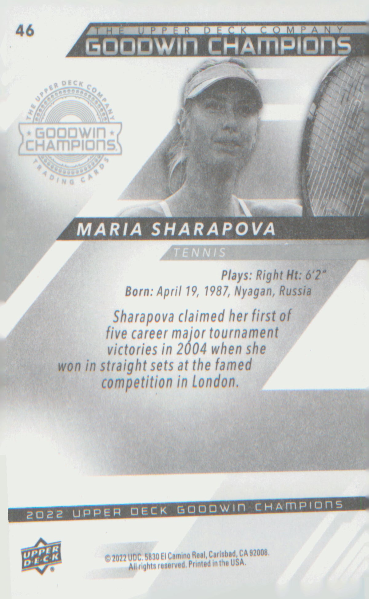 Other Sports 2022 Upper Deck Goodwin Champions #46 Maria Sharapova