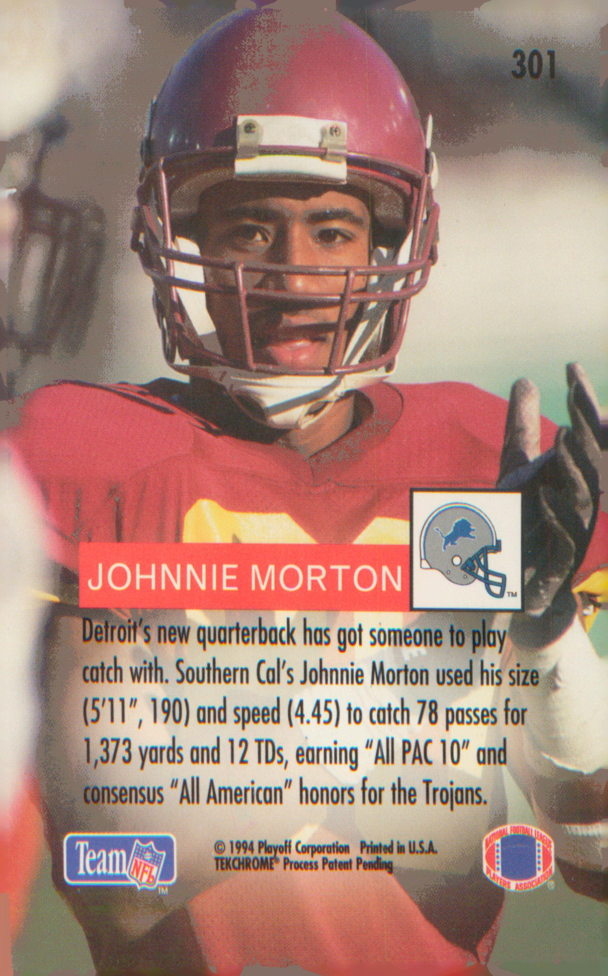Football 1994 Playoff #301 Johnnie Morton RC RC
