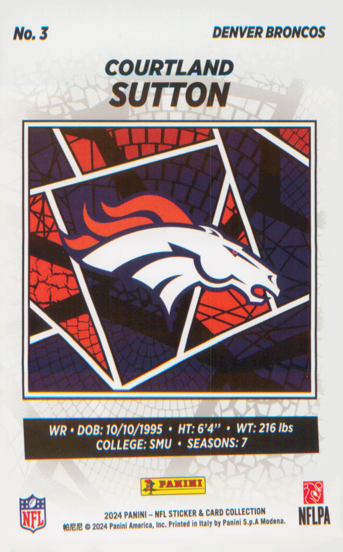 2024 Panini NFL Sticker & Card Collection Cards #3 Courtland Sutton