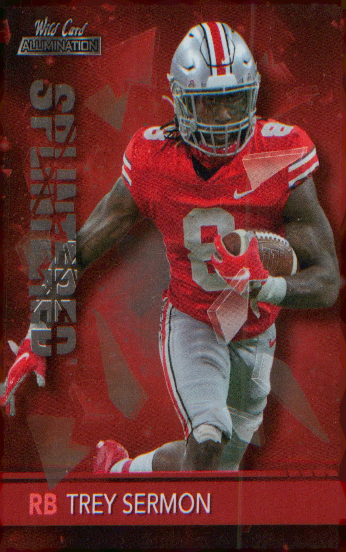 Football 2021 Wild Card Alumination Splintered Red #SP-21 Trey Sermon