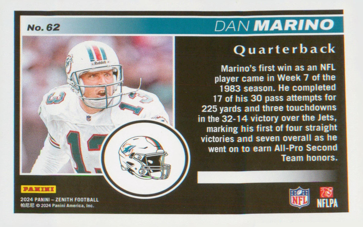 Football 2024 Panini Zenith Retail #62 Dan Marino