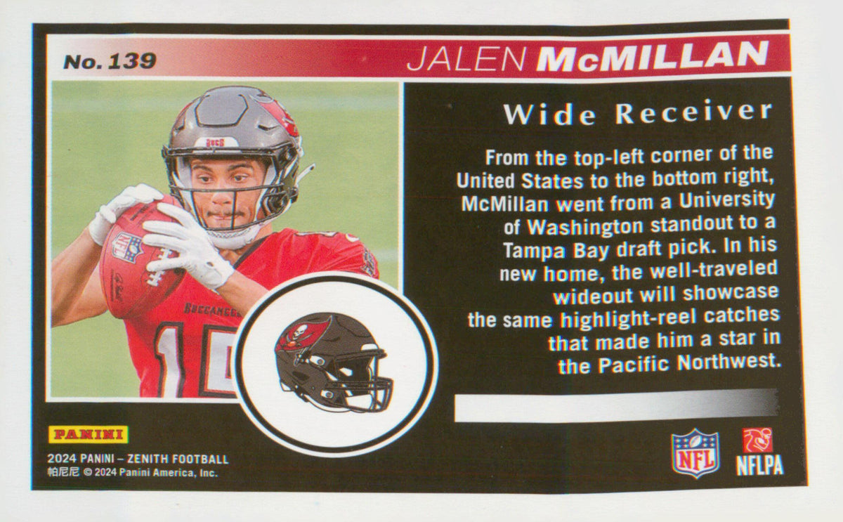 Football 2024 Panini Zenith Retail #139 Jalen McMillan RC RC