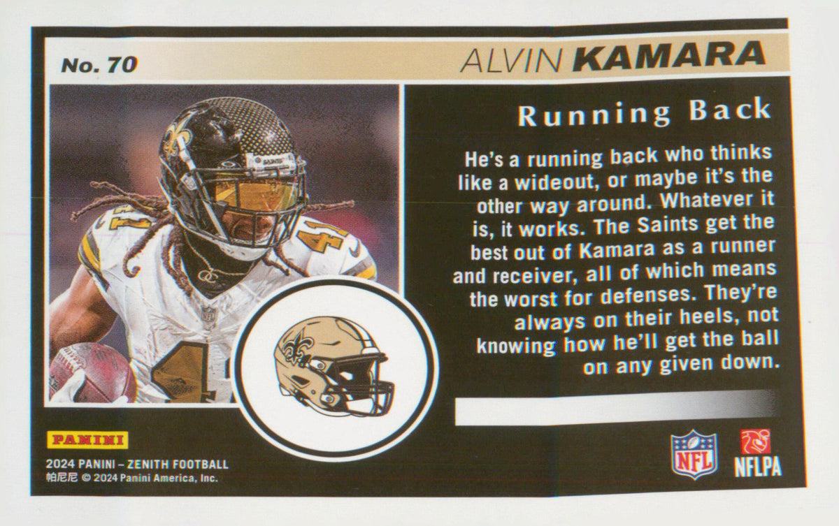 Football 2024 Panini Zenith Retail #70 Alvin Kamara