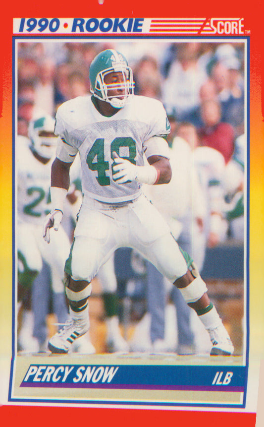 Football 1990 Score #305 Percy Snow RC RC