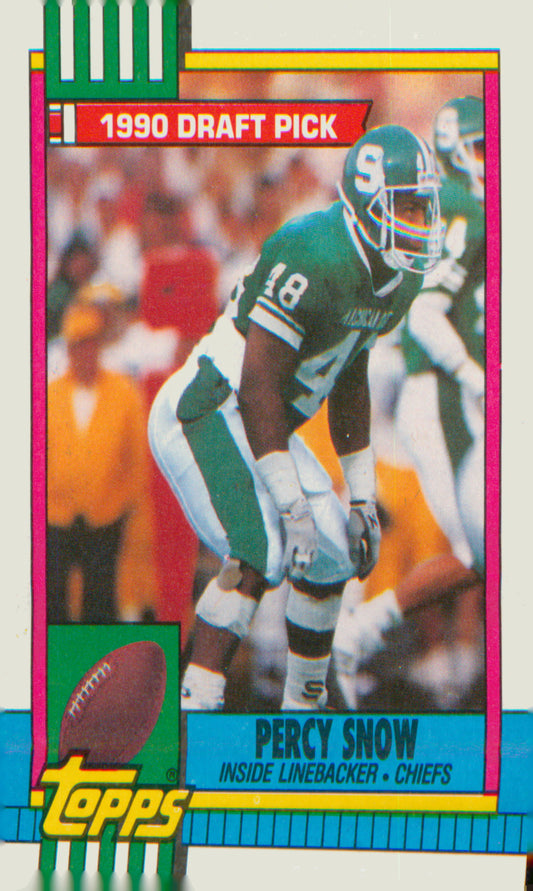 Football 1990 Topps #246b Percy Snow RC RC
