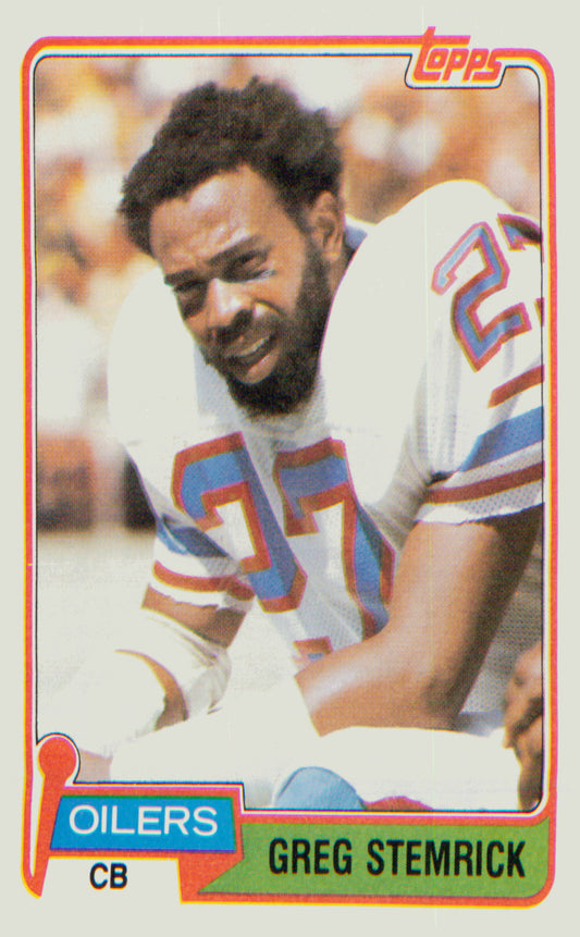 Football 1981 Topps #123 Greg Stemrick RC RC