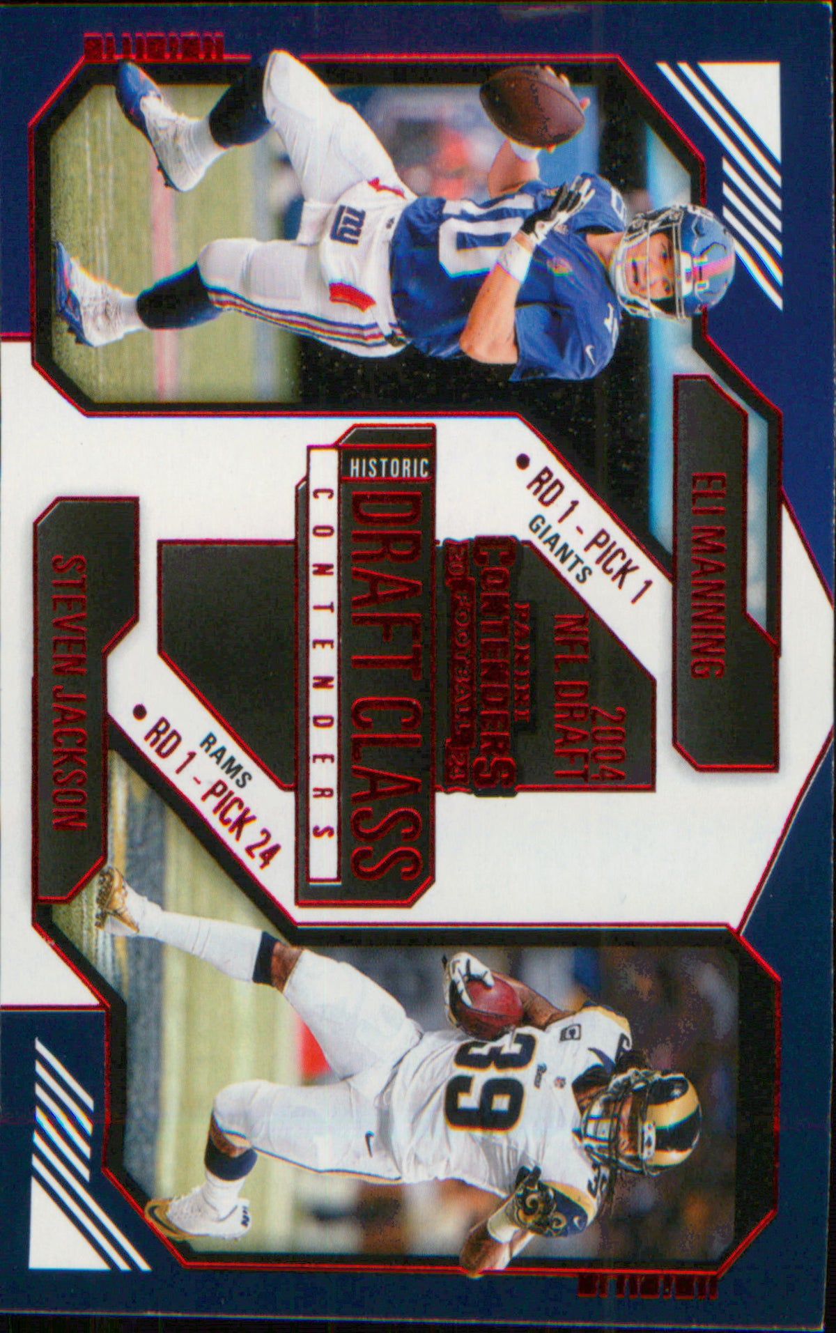 2024 Panini Contenders Historic Draft Class Red #21 Eli Manning / Steven Jackson