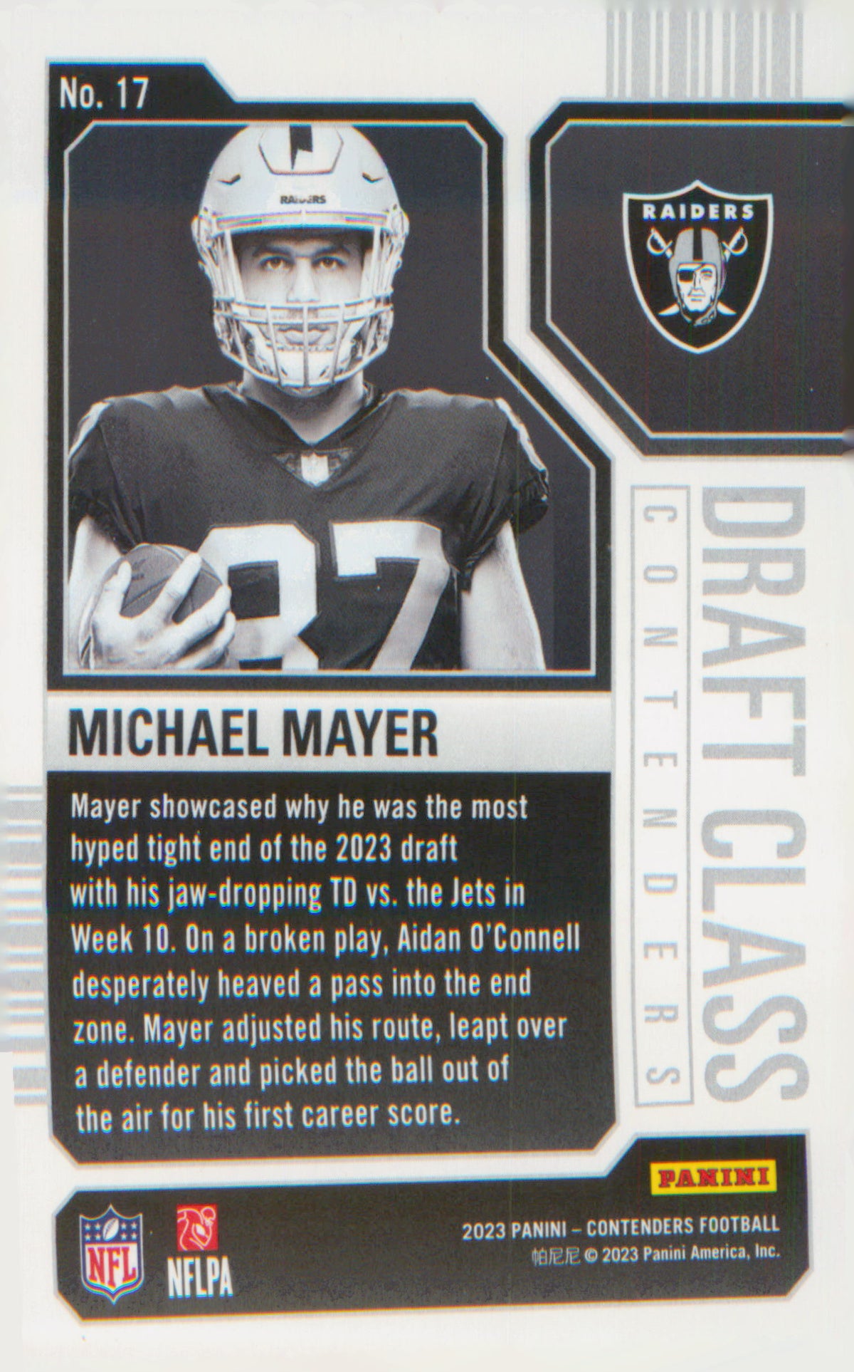 Football 2023 Panini Contenders Draft Class Contenders #17 Michael Mayer