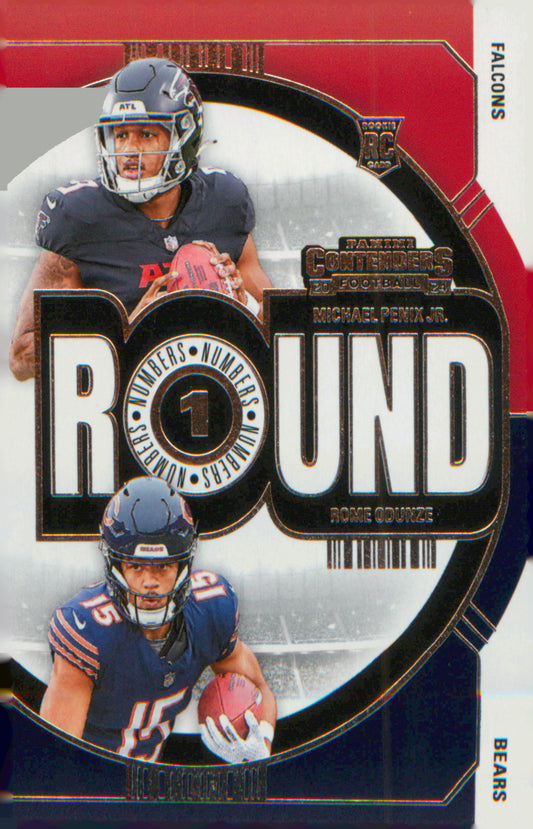 Football 2024 Panini Contenders Round Numbers #3 Michael Penix Jr. / Rome Odunze