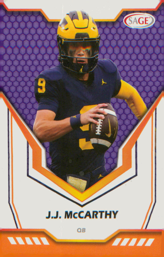 Football 2024 SAGE HIT Purple #135 J.J. McCarthy