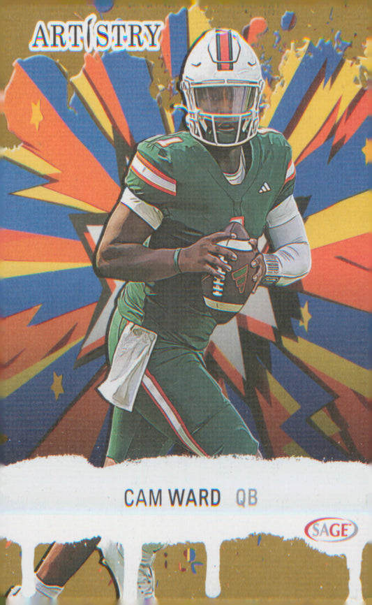 Football 2025 Sage Artistry Gold Canvas #3 Cam Ward