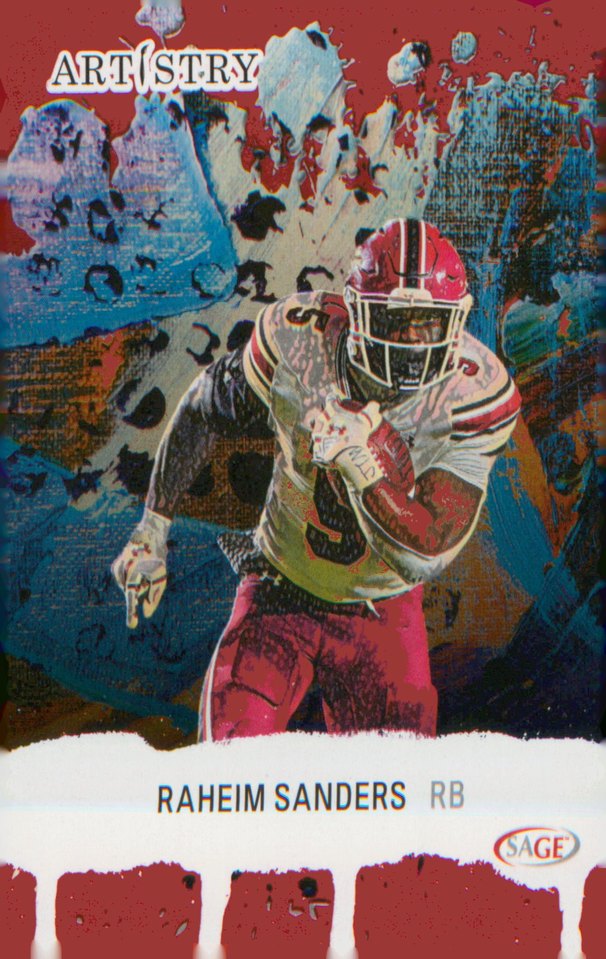 Football 2025 SAGE Artistry Red #77 Justin Barron
