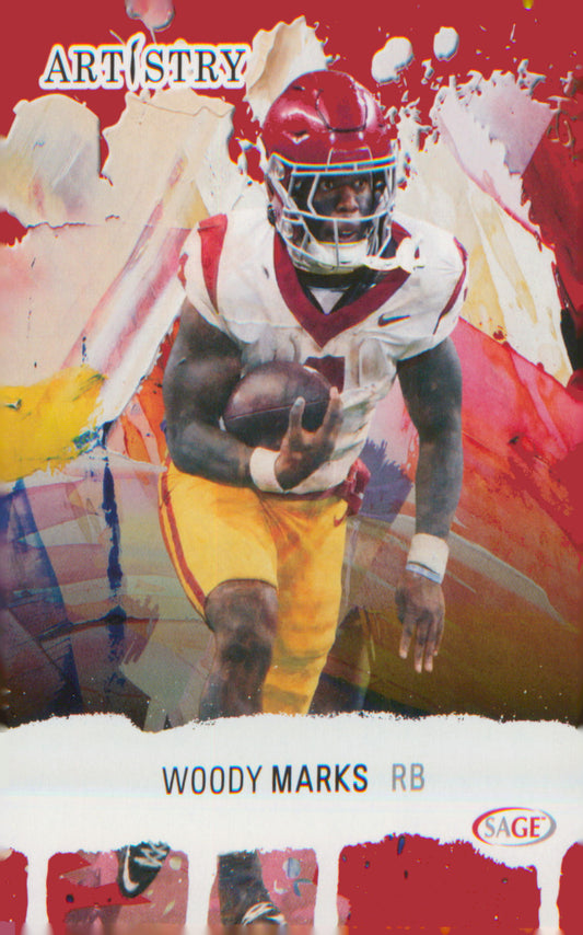 Football 2025 SAGE Artistry Red #24 Woody Marks