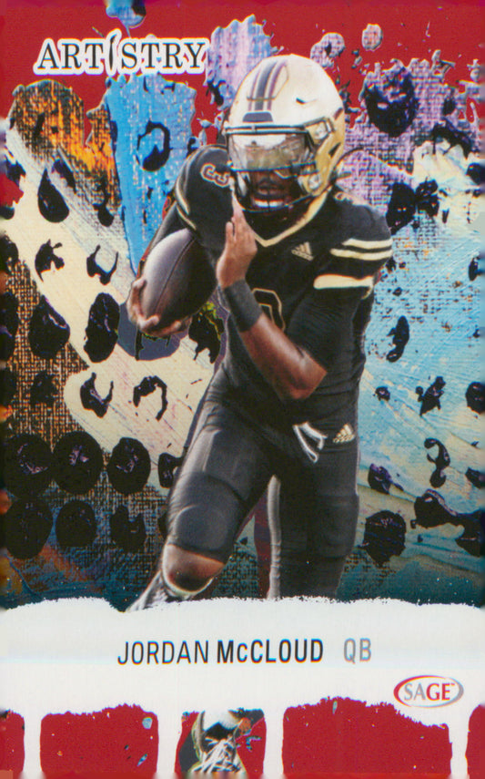 Football 2025 SAGE Artistry Red #9 Jordan McCloud