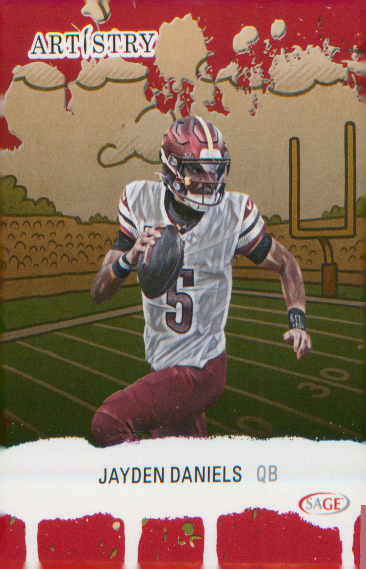 Football 2025 SAGE Artistry Red #5 Jayden Daniels