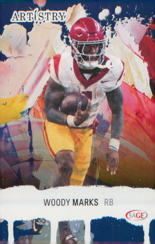 Football 2025 SAGE Artistry Blue #24 Woody Marks