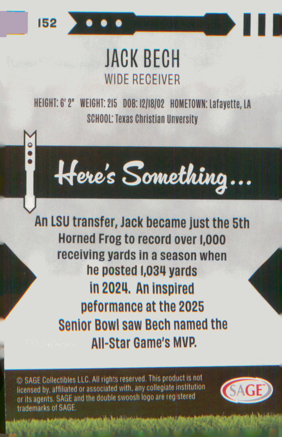 2025 SAGE HIT #152 Jack Bech