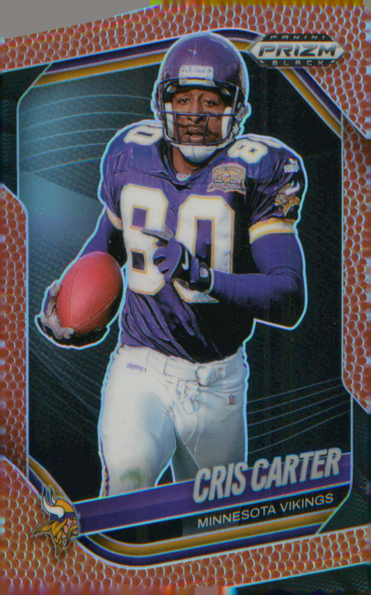Football 2025 Panini Prizm Black Prizms Football #86 Cris Carter SN #/225