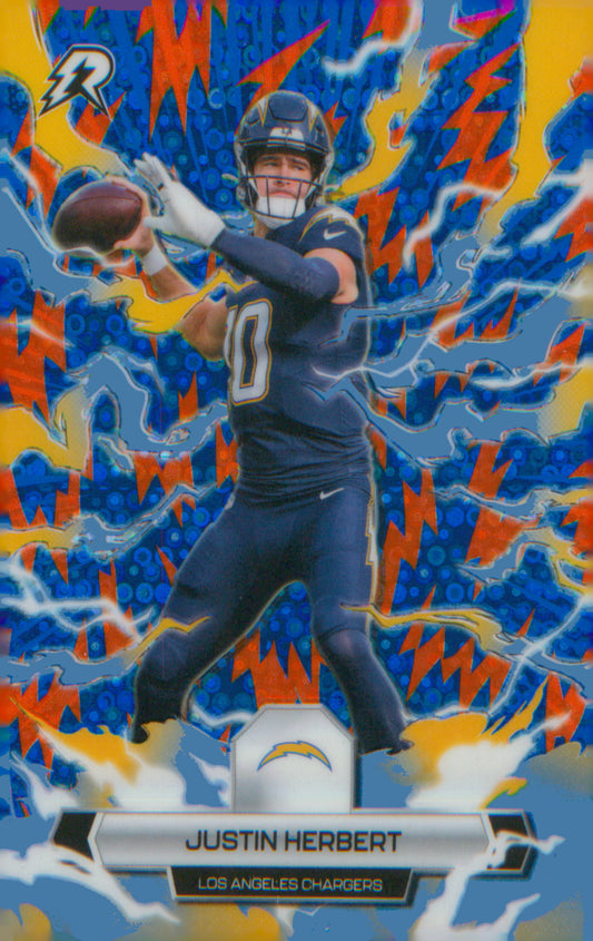Football 2025 Topps Resurgence Blue & Orange Spark Refractor #54 Justin Herbert