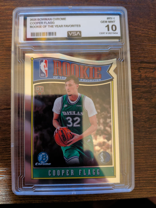 2025-26 Bowman Rookie of the Year Favorites #RY-1 Cooper Flagg GEM MINT 10