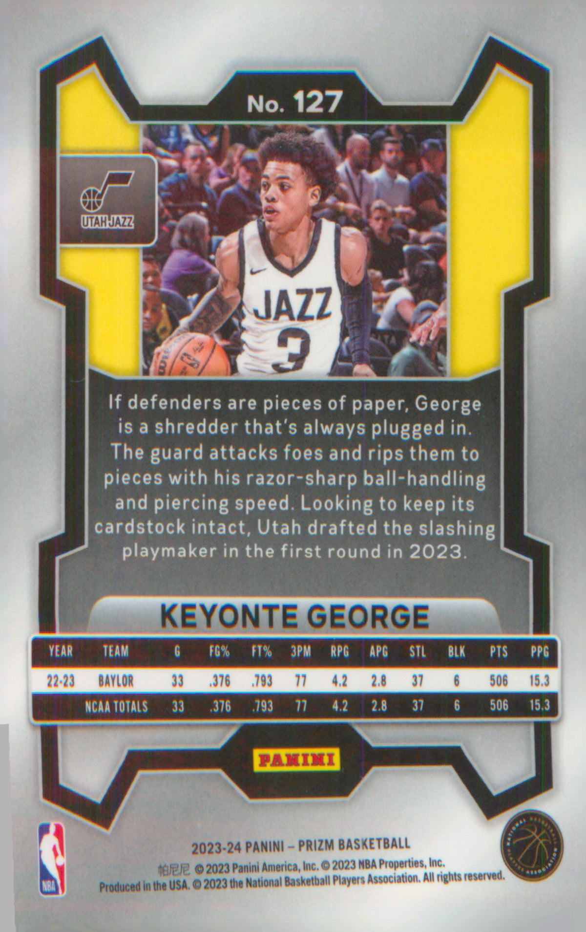 2023-24 Panini Prizm #127 Keyonte George RC RC