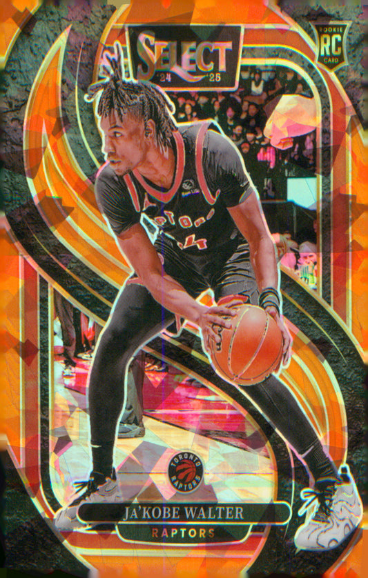 2024-25 Panini Select Orange Cracked Ice Prizm #195 Ja'Kobe Walter RC #/275