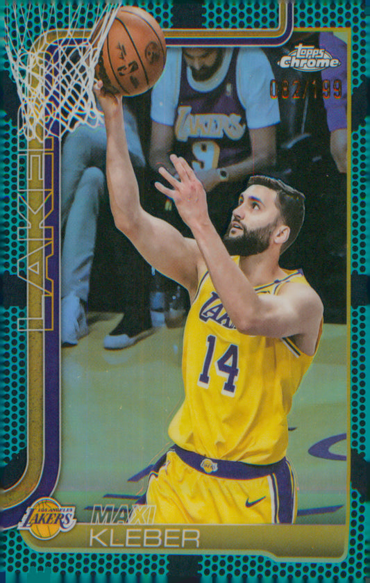 2025-26 Topps Chrome Aqua Basketball Refractor #157 Maxi Kleber SN #/199