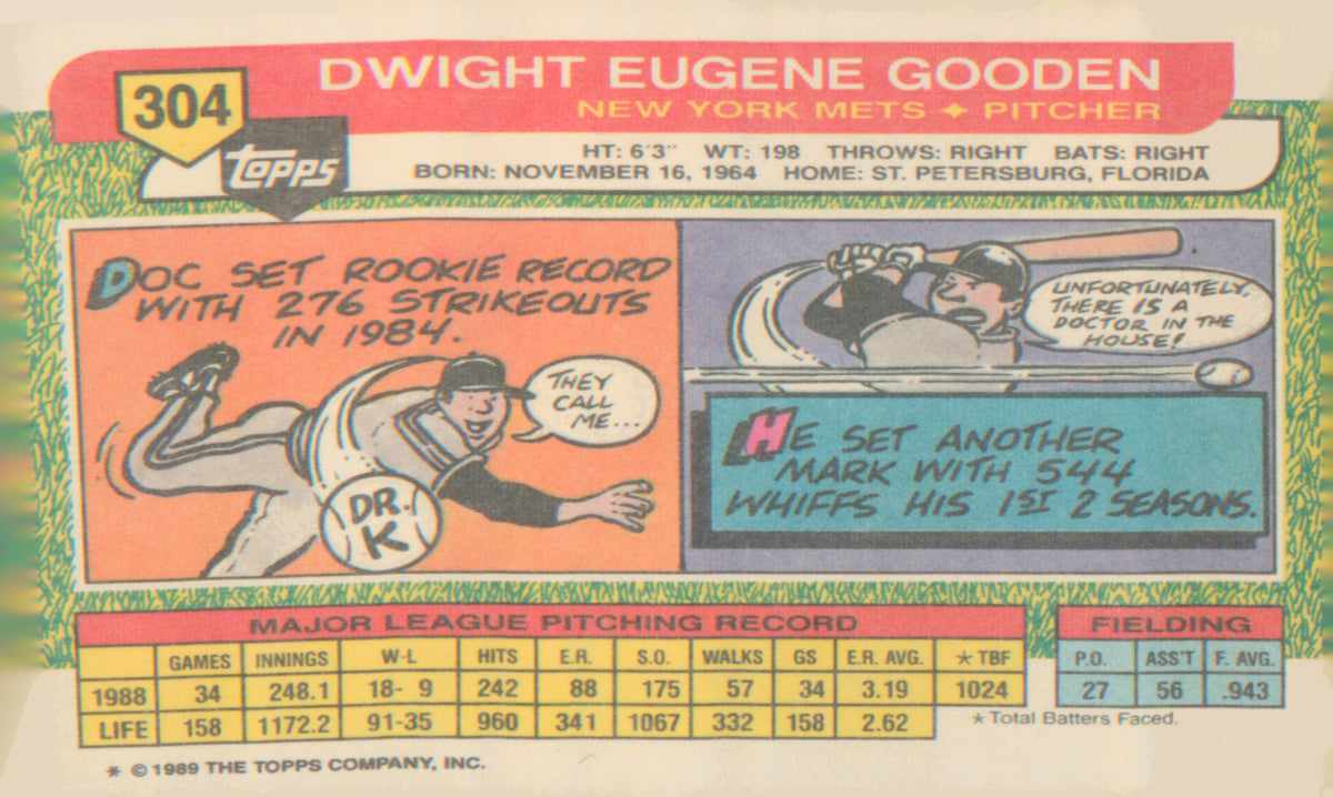 1989 Topps Big #304 Doc Gooden