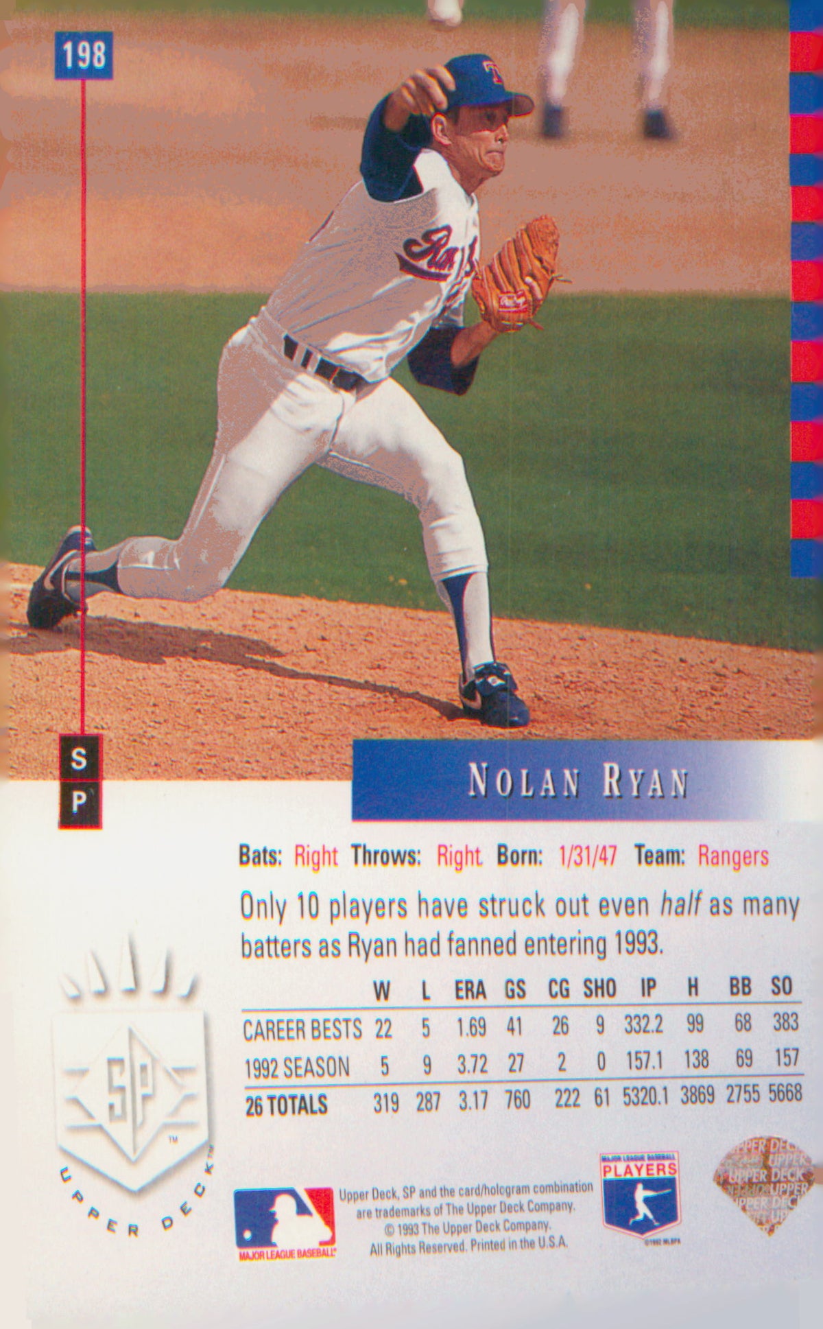 1993 SP #198 Nolan Ryan