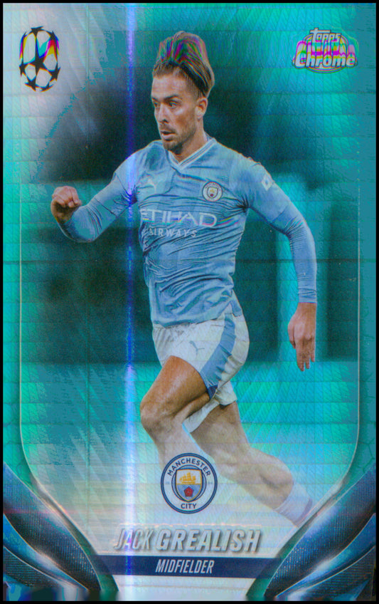 2023-24 Topps Chrome UEFA Club Comp Aqua Prism Refractor Jack Grealish