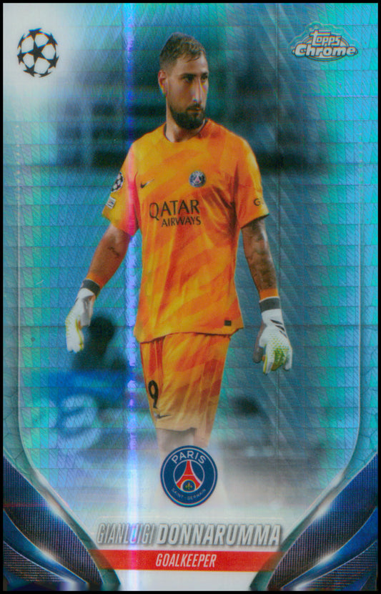 2023-24 Topps Chrome UEFA Club Comp Aqua Prism Refractor Gianluigi Donnarumma
