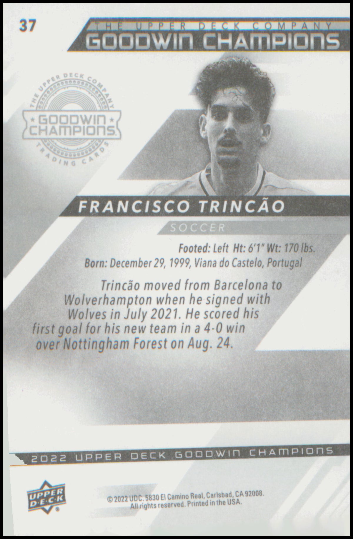 2022 Upper Deck Goodwin Champions #37 Francisco Trincao