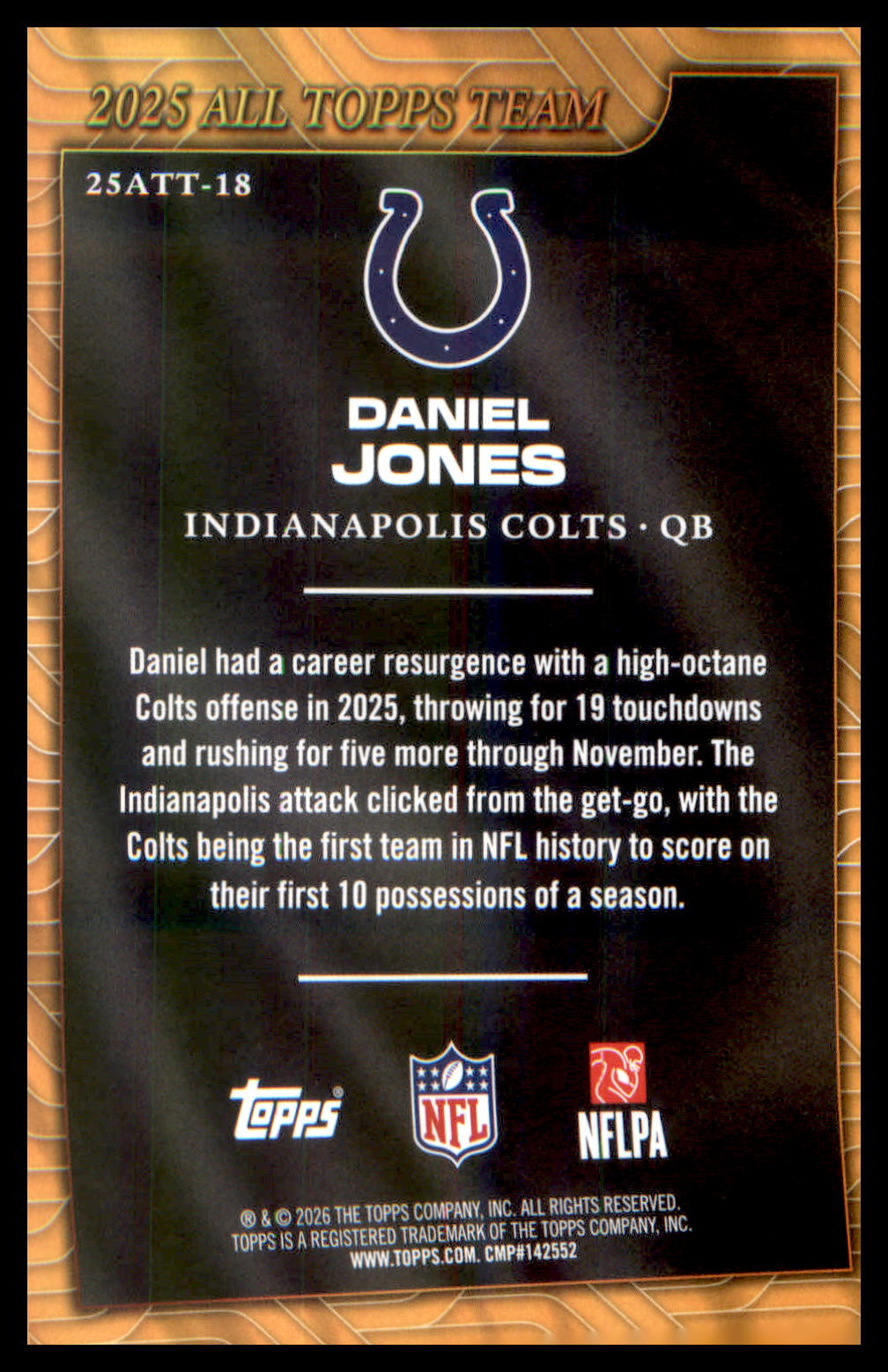 2026 Topps Flagship 2025 All Topps Flagship Team #25ATT-18 Daniel Jones