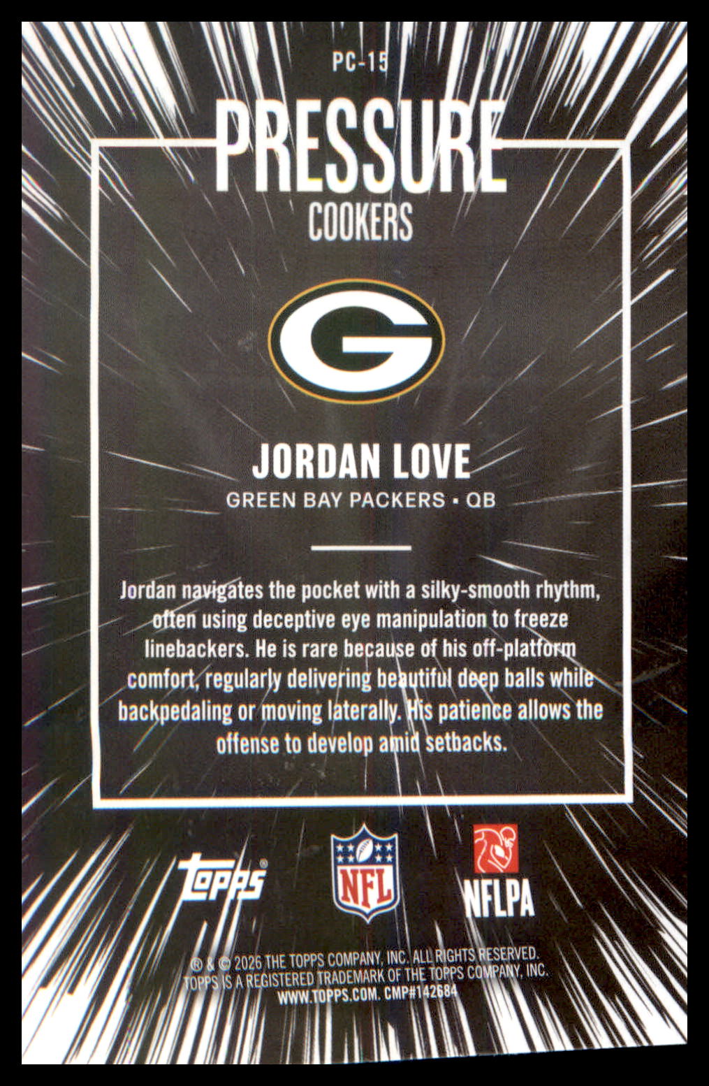 2026 Topps Flagship Pressure Cookers Pink Holo Foil #PC-15 Jordan Love