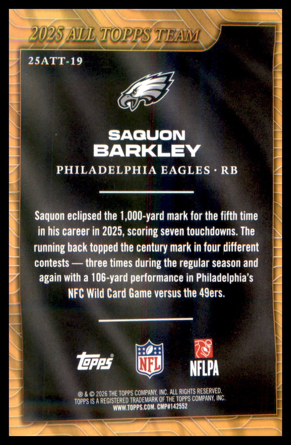 2026 Topps Flagship 2025 All Topps Flagship Team #25ATT-19 Saquon Barkley