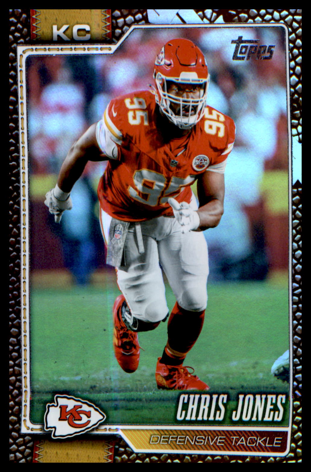 2026 Topps Flagship Football Rainbow Foil Football Border #102 Chris Jones