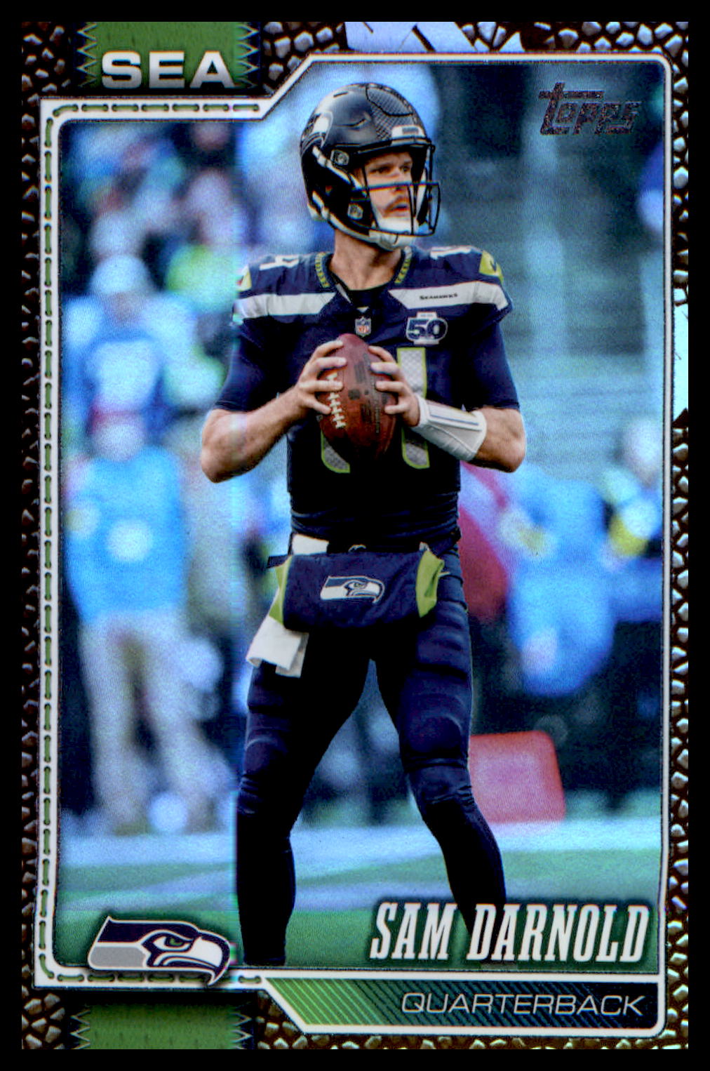 2026 Topps Flagship Rainbow Foil Football Border #177 Sam Darnold