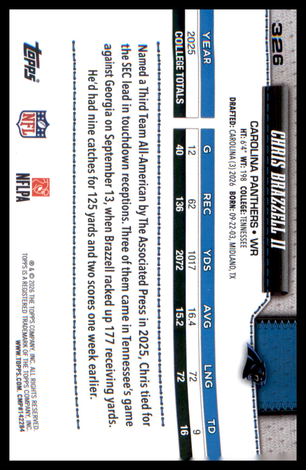 2026 Topps Flagship #326 Chris Brazzell II