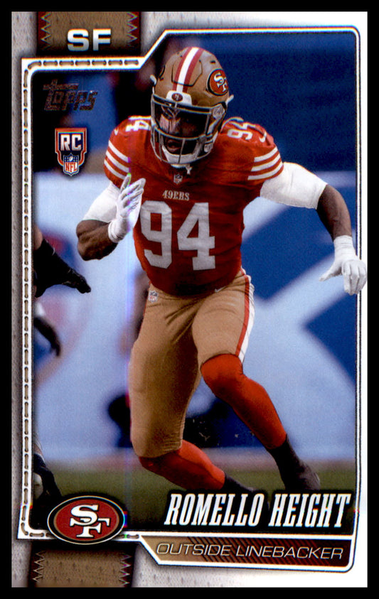 2026 Topps Flagship Rookie Card #358 Romello Height