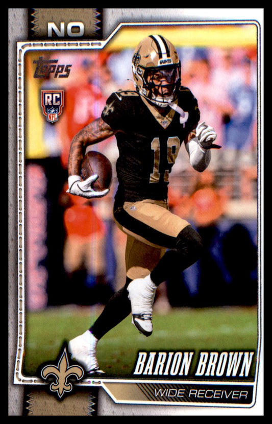 2026 Topps Flagship Football Rookie Card #386 Barion Brown