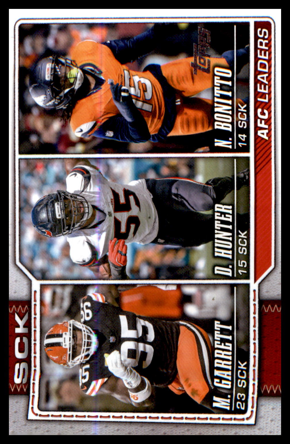2026 Topps Flagship Football #288 AFC Sack Leaders - Garrett, Hunter, Bonitto