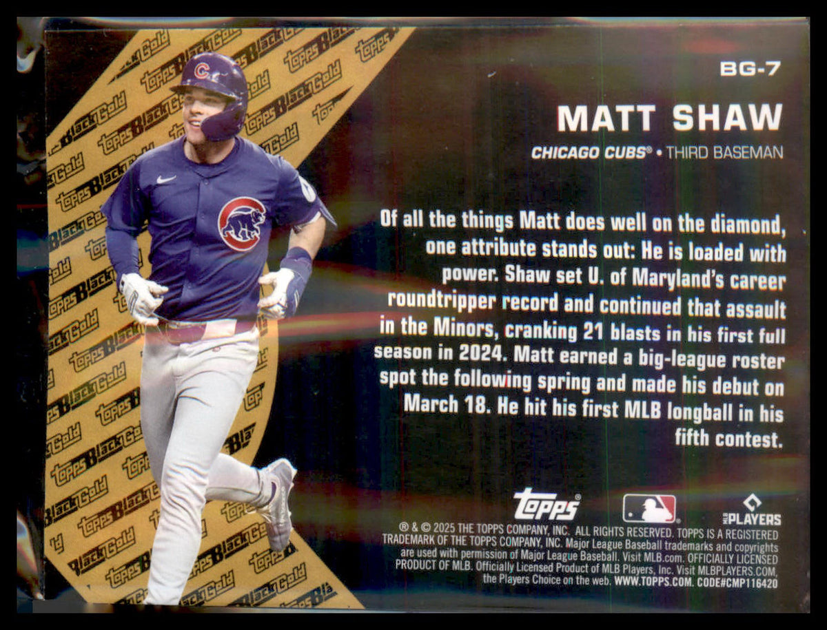 2025 Topps Update Topps Black Gold #BG-7 Matt Shaw