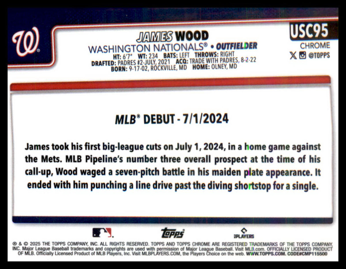 2025 Topps Chrome Update #USC95 James Wood